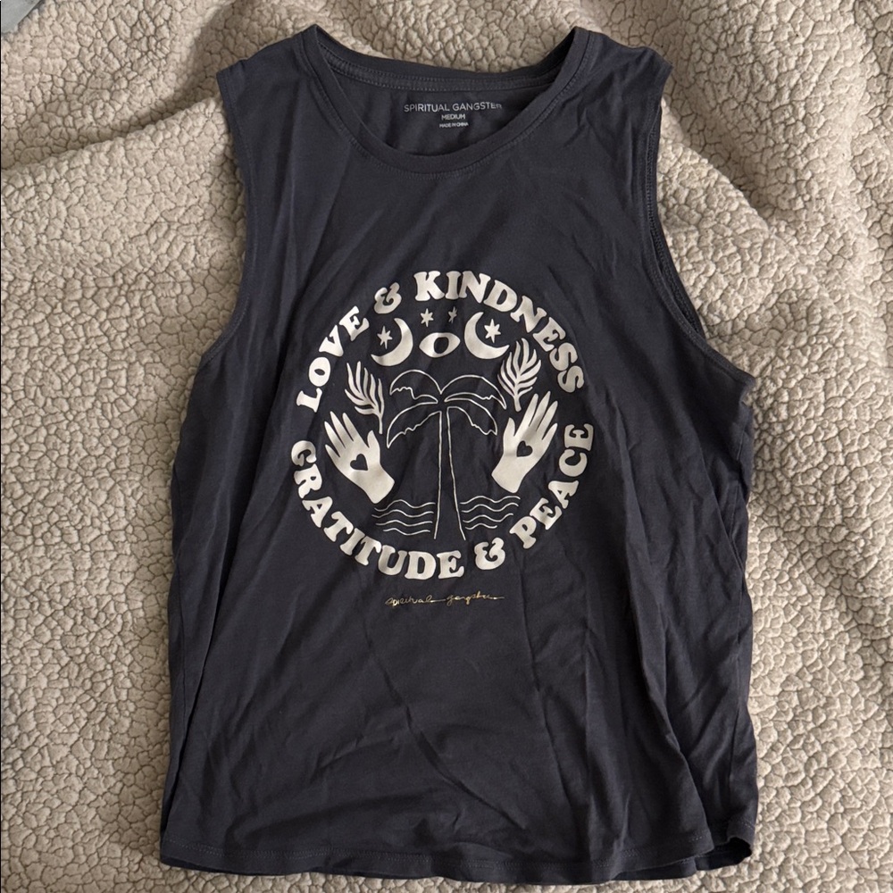 Spiritual Gangster Dark Blue Tank Top